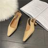 Evening Breeze Temperament Versatile Commuter Single Shoes French Retro Pull-Back Sandals