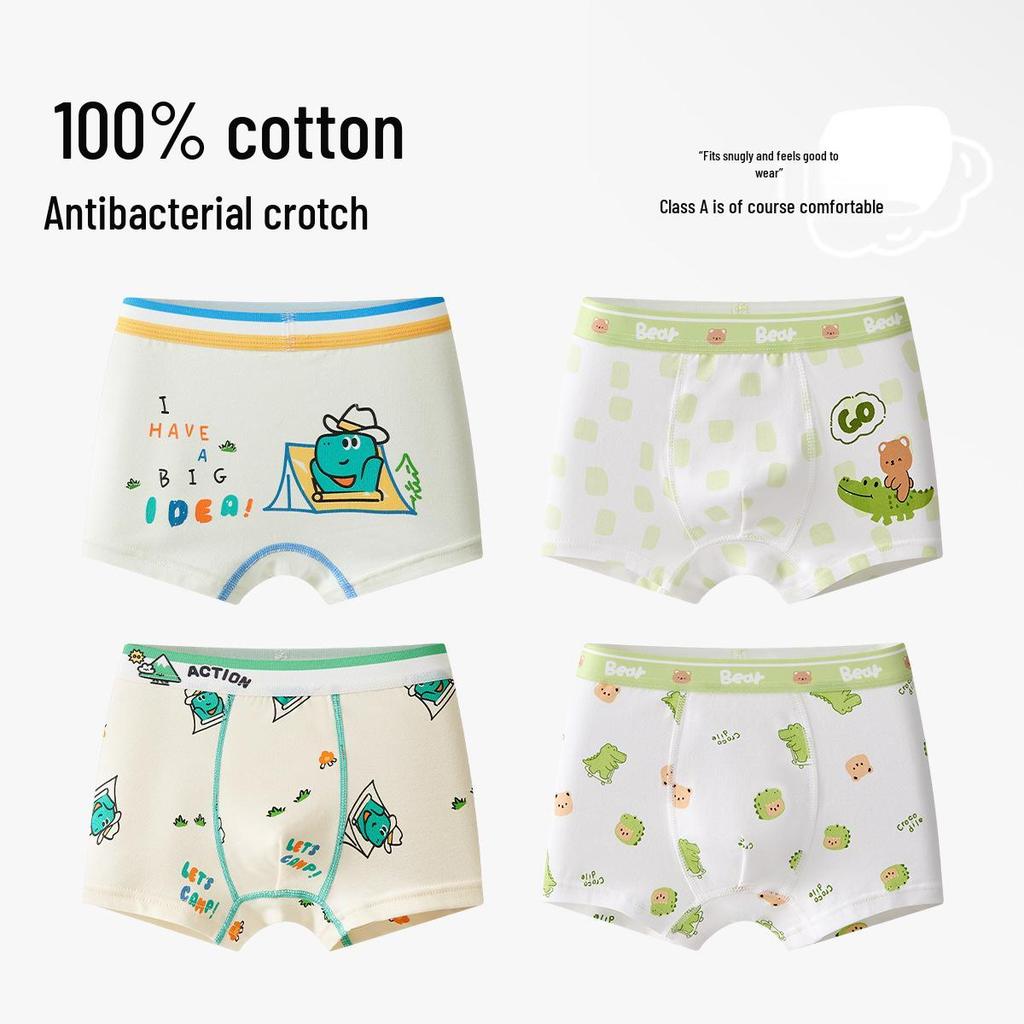 Boys' Pure Cotton Boxer Briefs, Ages 6-12, Comfortable Fit, No Pinching