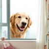 Golden Retriever Static Cling Glass Sticker No Glue for Kitchen Bedroom Window Decor