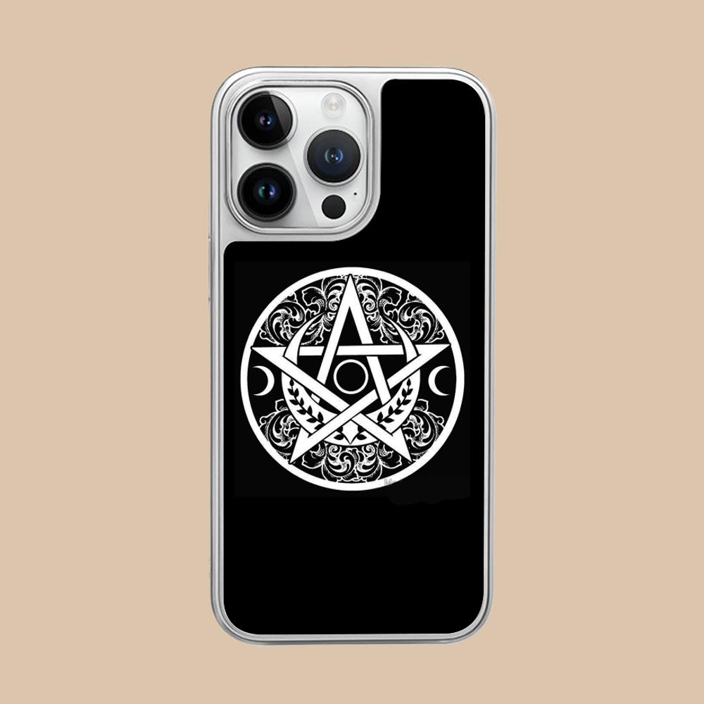 Aesthetic Pentagram Phone Case for iPhone 17 16 15 14 13 12 11 Air Pro Max Plus Electroplated Silver Cover
