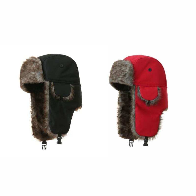 2pcs Men's Winter Trapper Aviator Trooper Earflap Warm Russian Waterproof Ski Hat Bomber Cap Russian Warm Ear Protectors Hats