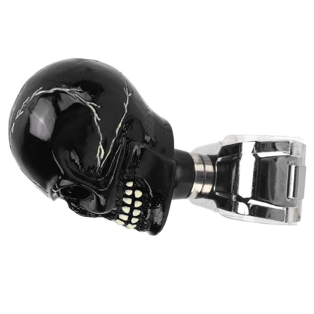 Skull Shape Steering Wheel Knob 3cm Diameter Resin Turn Knob Spinner Booster for Cars Trucks Tractors Boats Black