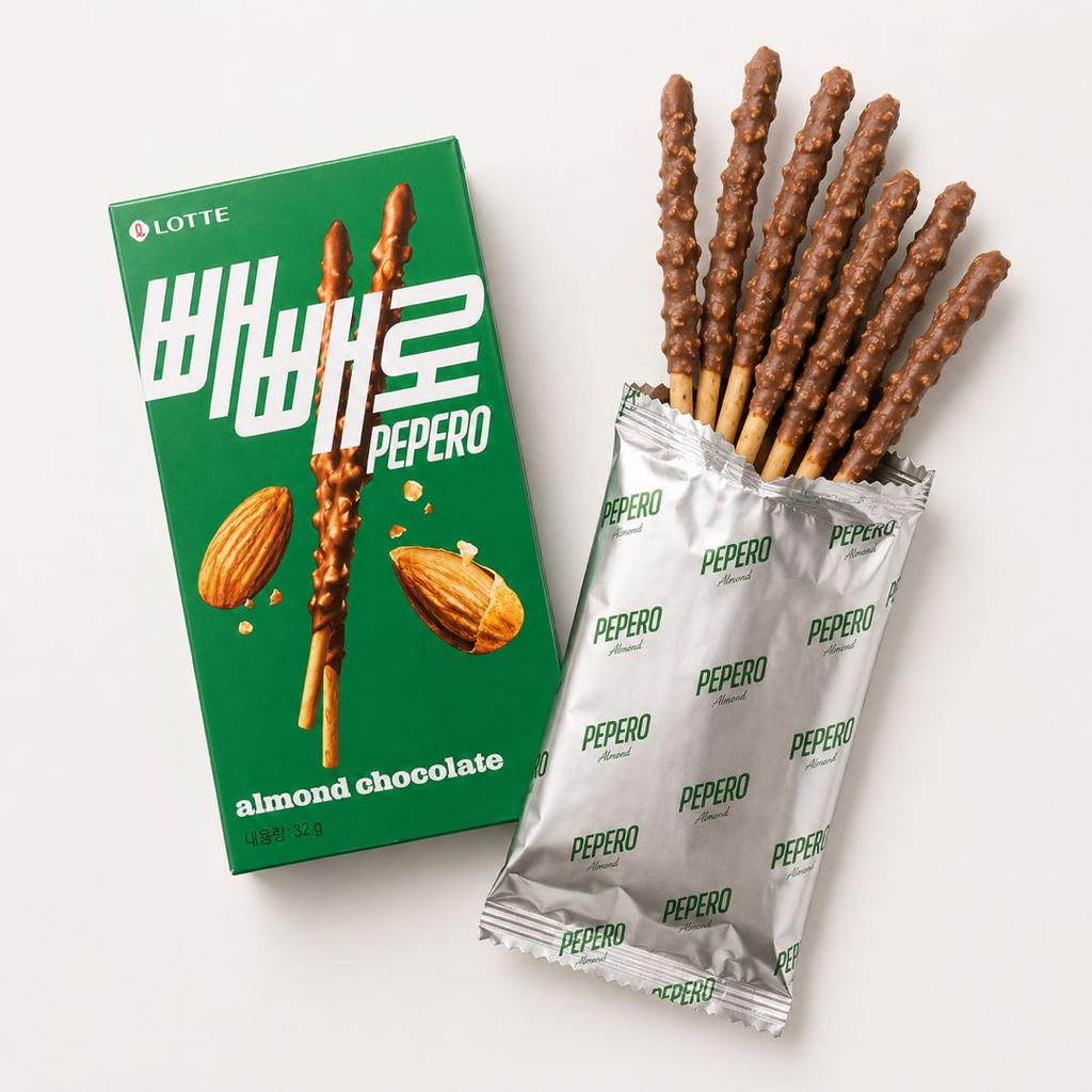 Lotte Pepero Almond Chocolate Biscuit Sticks 32g