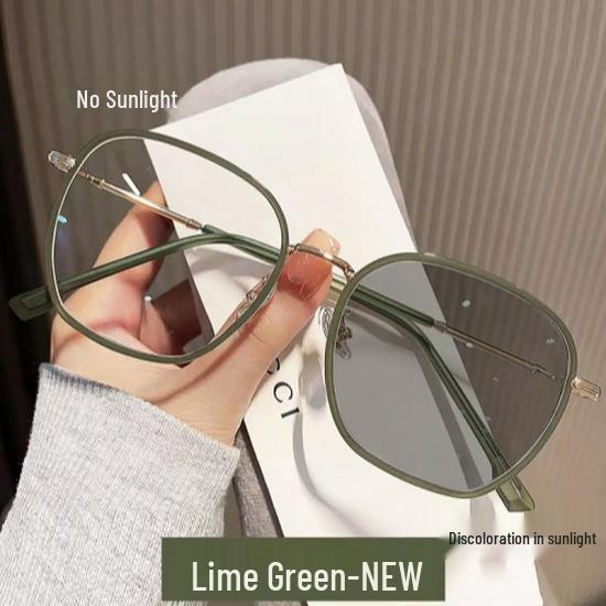 

Женские светочувствительные очки для близорукости в корейском стиле: Большая оправа, Сверхлегкие, Защита от синего света, Не требующие макияжа, Дизайн, стройнящий лицо 0°, Anti-Blue Light (Non-Color Changing)