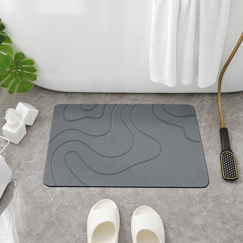 1PC Super Absorbent Non-slip Bathroom Mat Diatomaceous Earth Bathroom Mat Quick Drying Bath Mats Entryway Rugs Home Decoration