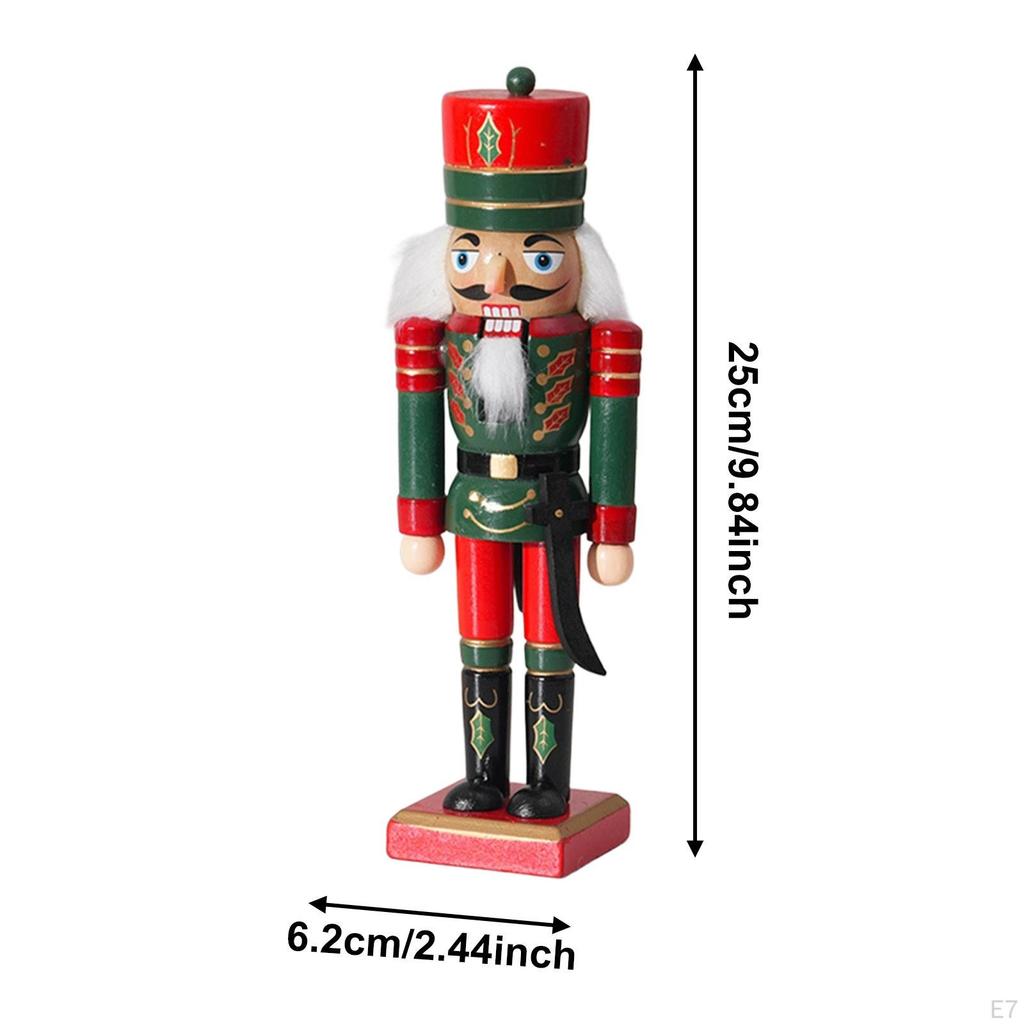 Christmas Decorative Nutcracker Figurine Seasonal Decor 25 Cm Crafts for Centerpiece