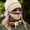 Damen Mode Winter warm und winddicht Hut Schal Maske Outdoor dreiteiligen Anzug