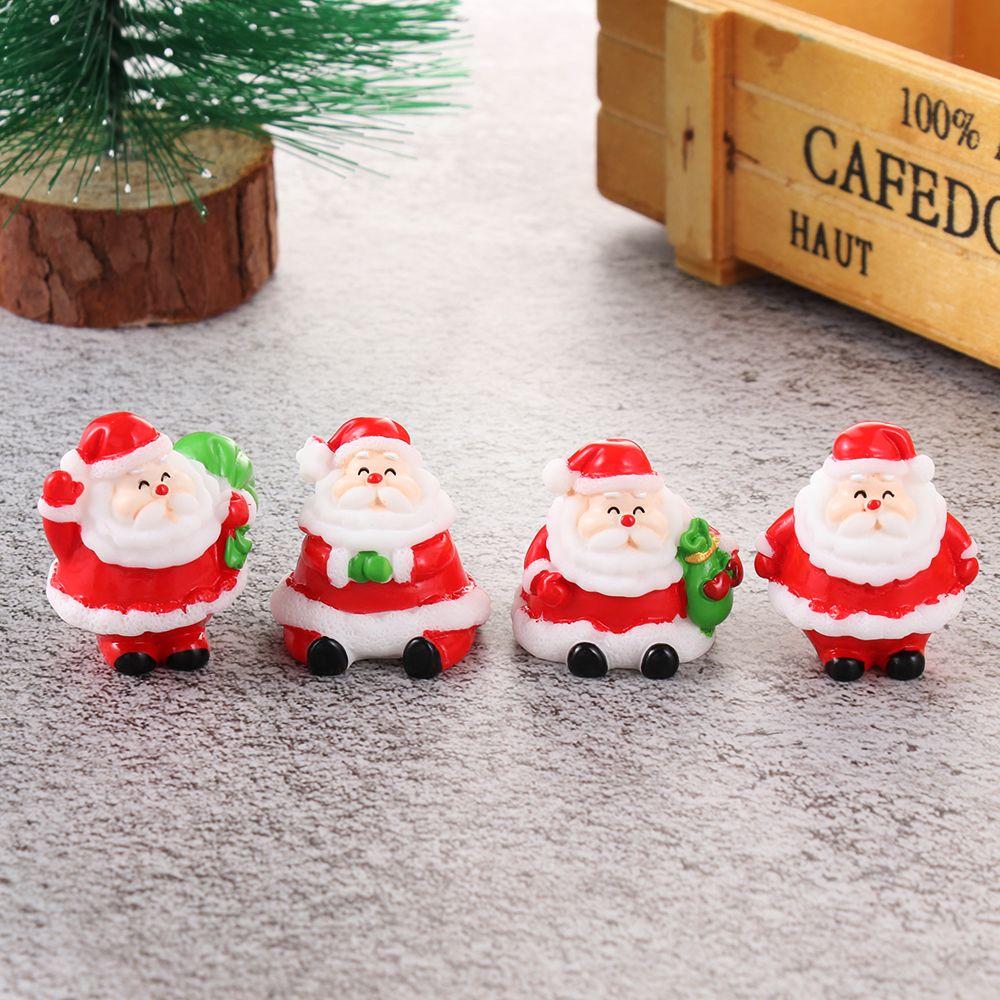 Bonsai Decor Micro Landscape Christmas Figurines Miniature Snowman Santa Claus Xmas Tree