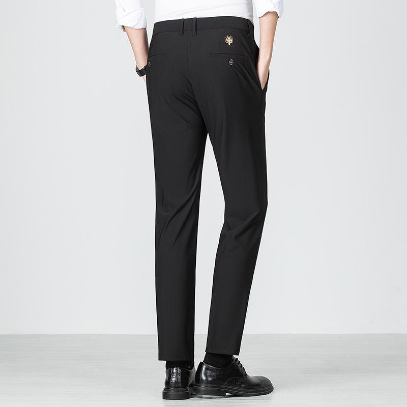 New Spring and Autumn Men's Casual Pants High-end Business Ironing Trousers High-end Suit Pants Ice Silk Pants Men