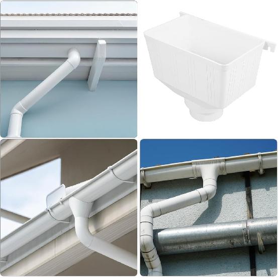 DOITOOL Gutter Connector, Gutter Downspout Adapter, Rain Gutter Downspout Extensions, Downspout Diverter, Universal Downspout to Drain Pipe