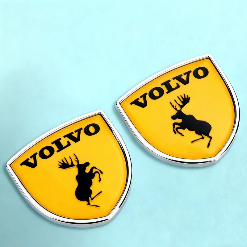 2 Stück Metall Auto Schild Logo Seitenkarosserie Heck Kofferraum Aufkleber Für Volvo AWD V50 S60 XC60 S40 XC40 XC90 V60 S80 S90 V90 V70 T6 T8