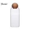 Gift for Home Organization Glass Storage Jar with Wooden Ball Cork Lid, Moisture-proof Airtight Food Heat Resistant Jars Container, Transparent