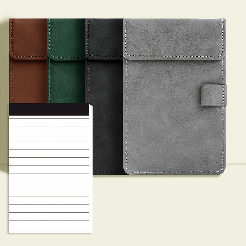 Restaurant Menu Clipboard A6 Writing Pad PU Leather Clipboard Mini Paper Tablet Conference Folder Colorful A6 Bill Clip