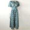 Summer Vintage Flower Printed Dress Women Elegant V-Neck Lace-up Womens Dress Fashion A Line Short Sleeve Dresses Vestido 28113