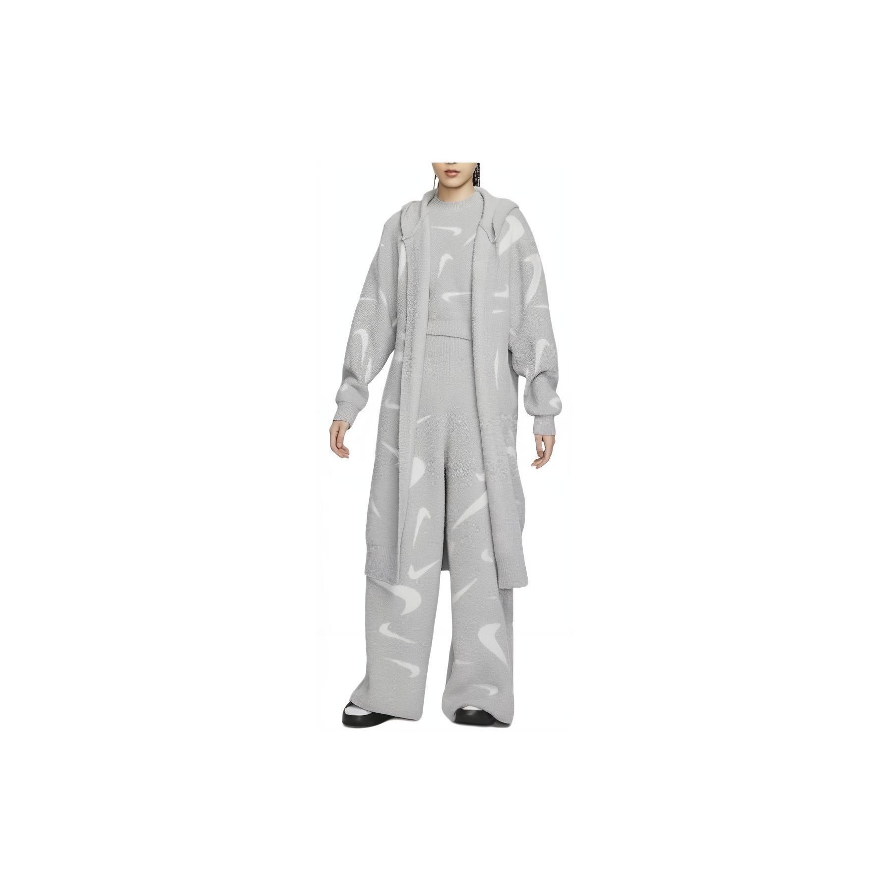 Nike Sportswear Phoenix Cosy Bouclé Women s Loose Long Knit Cardigan Light Smoke Grey FD4283-077 S