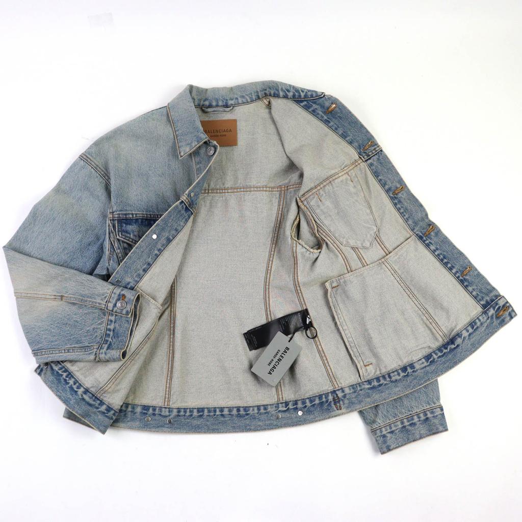 Pristine BALENCIAGA Jacket Hourglass Denim Jacket Cotton 36 773776 Used