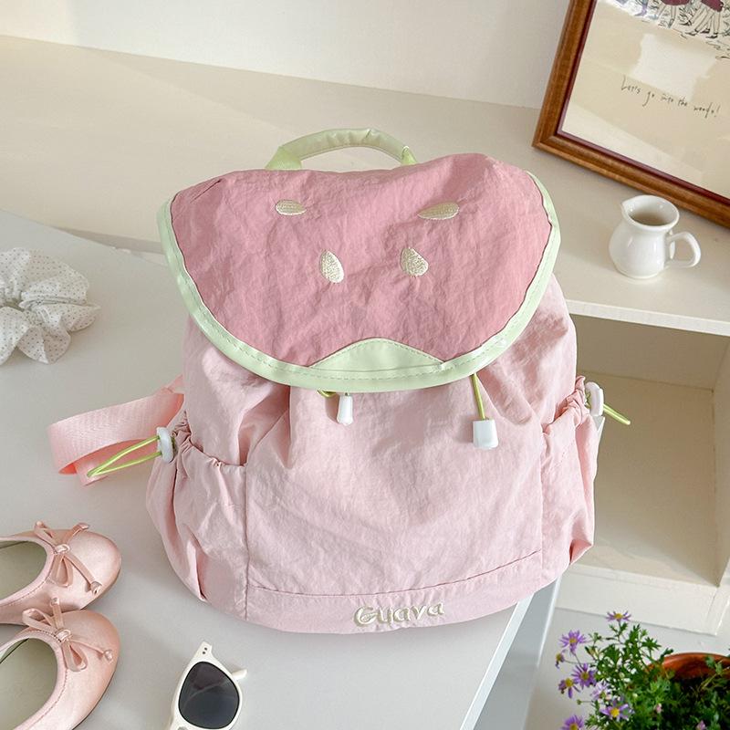 

Double-shoulder Bag - Summer Light and Fresh Baby Fruit Schoolbag - Unique Drawstring Children s Backpack розовый