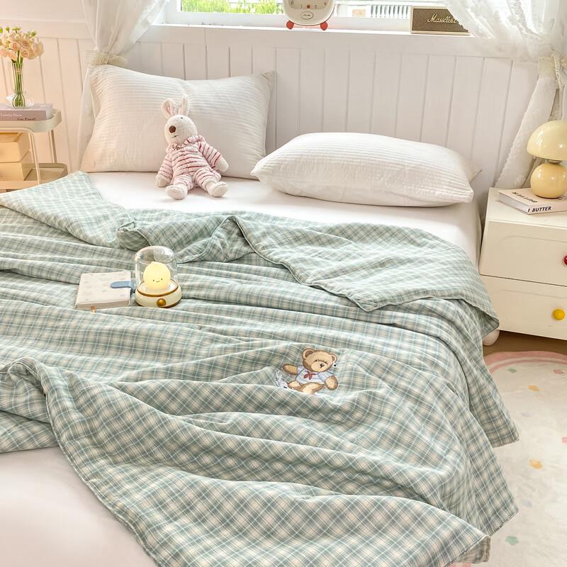 TEDDY ISLAND Double-Layer Embroidered Tussah Silk Quilt