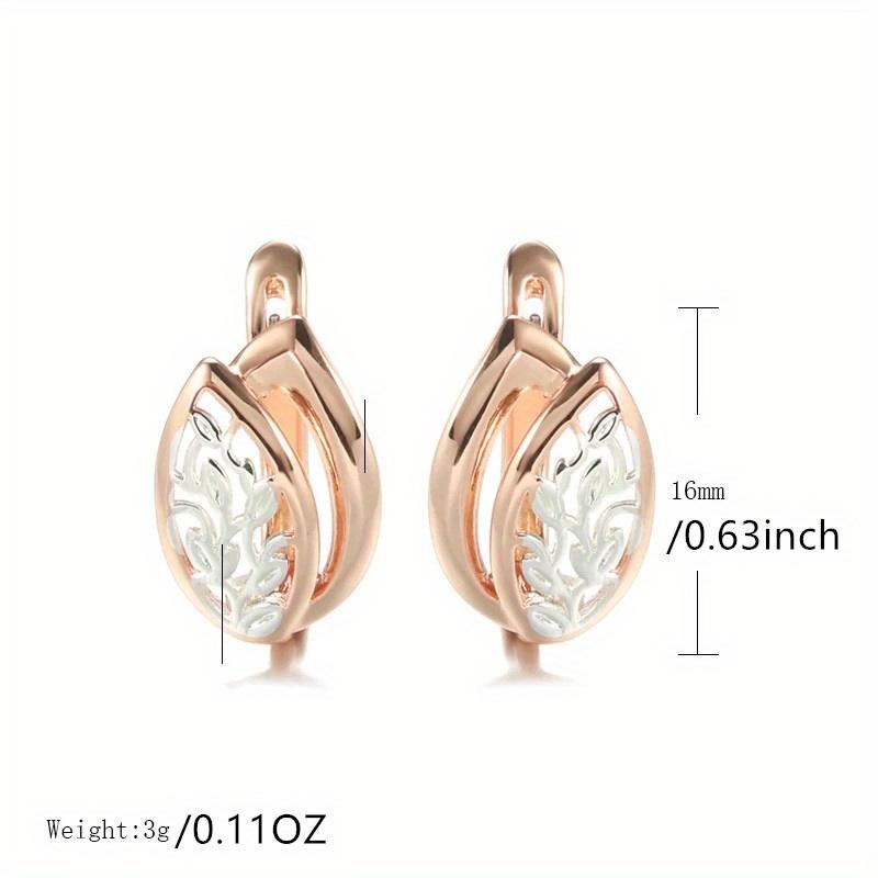 Trend minimalistische Vintage silbrig-goldene Farbe glänzende Overlapp-Tropfenohrringe Hohlmuster-Clip-Ohrringe für Frauen edlen Schmuck