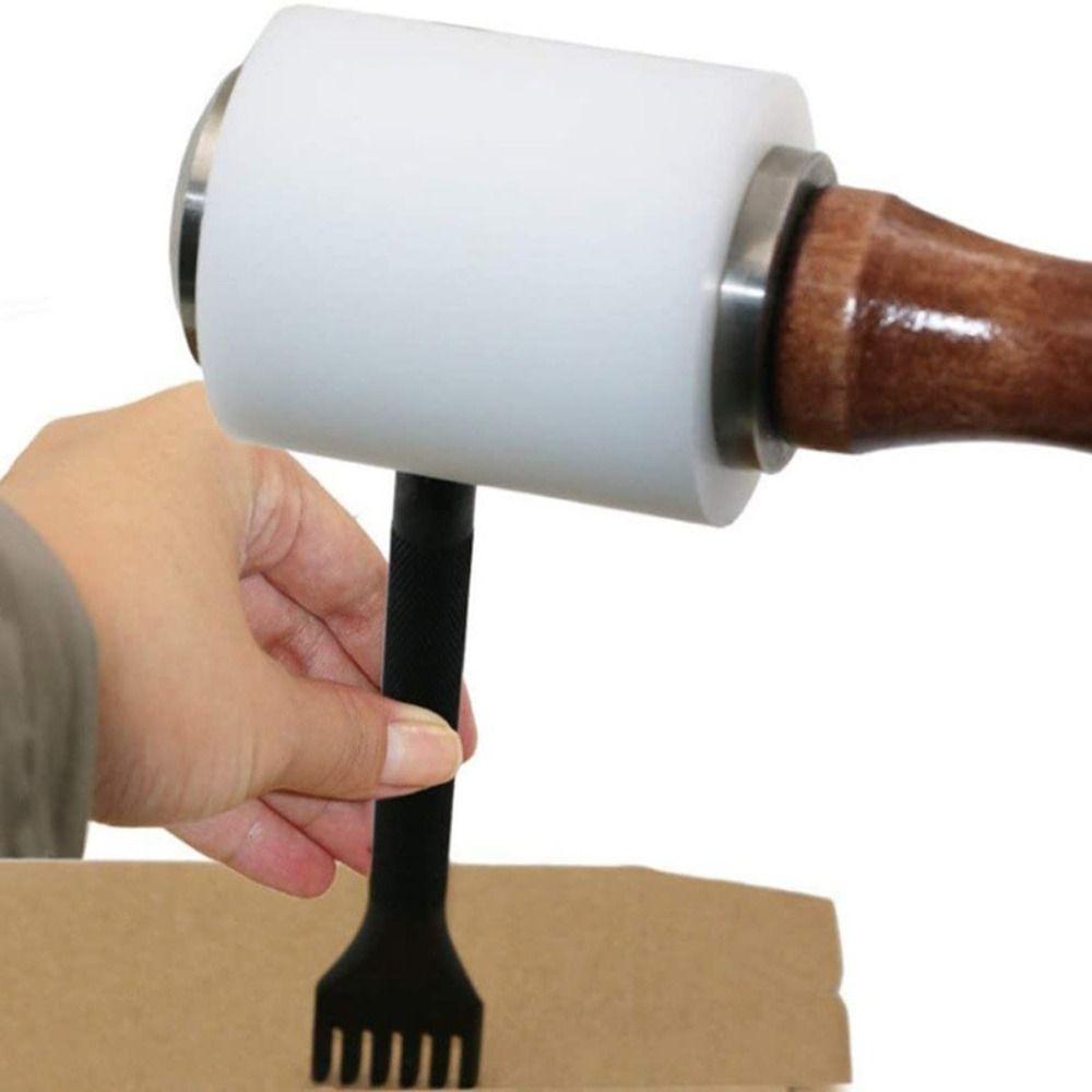 Mallet Wood Handle Nylon Hammer Solid Durable Art Leather Carving Hammer Leathercraft Stable Nylon Leather Carving Hammer