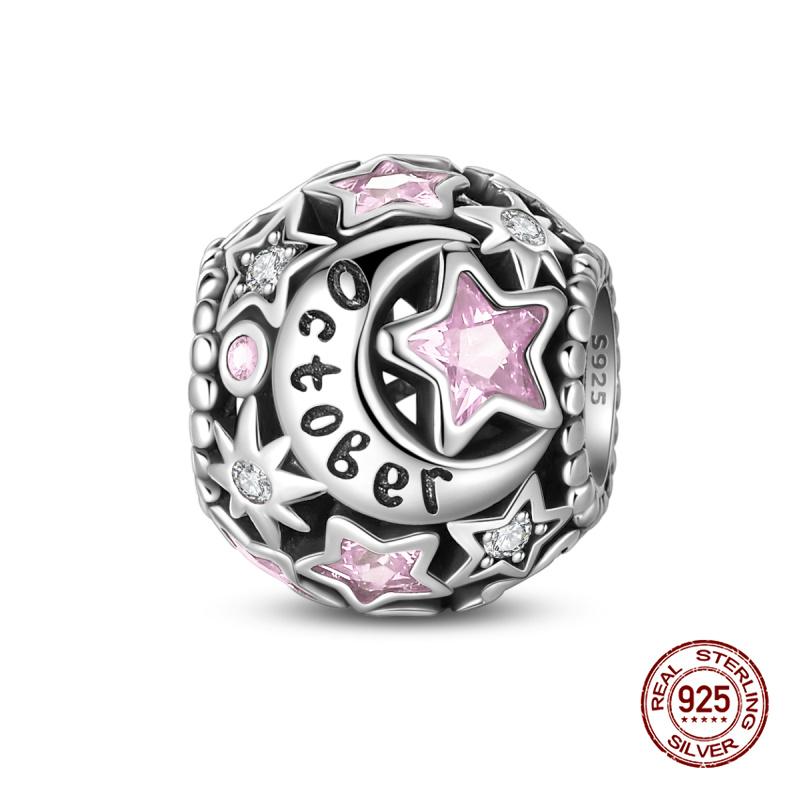 New In 12 Birthstones Beautiful Charms Beads Fits 3Mm Original Bracelet Copper Women Necklace Diy Charms Fine Jewelry Gifts