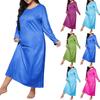 Damen Freizeitmode R-Ausschnitt Langarm Retro Weihnachtsprint Retro Kleid