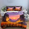 Sunset, cliffs, orange field. Bedding sets Duvet cover sets Duvet covers Pillowcases(1 * Duvet Cover 2 * Pillowcases without duvet insert)
