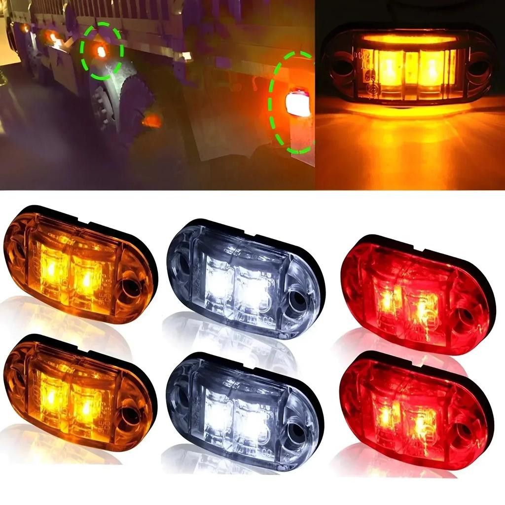 2/4Pcs 12V / 24V LED Side Marker Lights Car External Lights Warning Tail Light Auto Trailer Truck Lorry Lamps Color Accessory