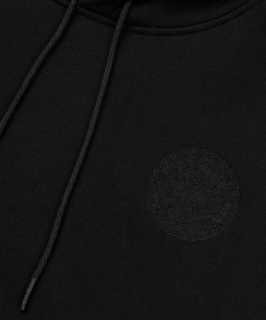 (Brushed) Traditional Embroidery Hoodie (Black)