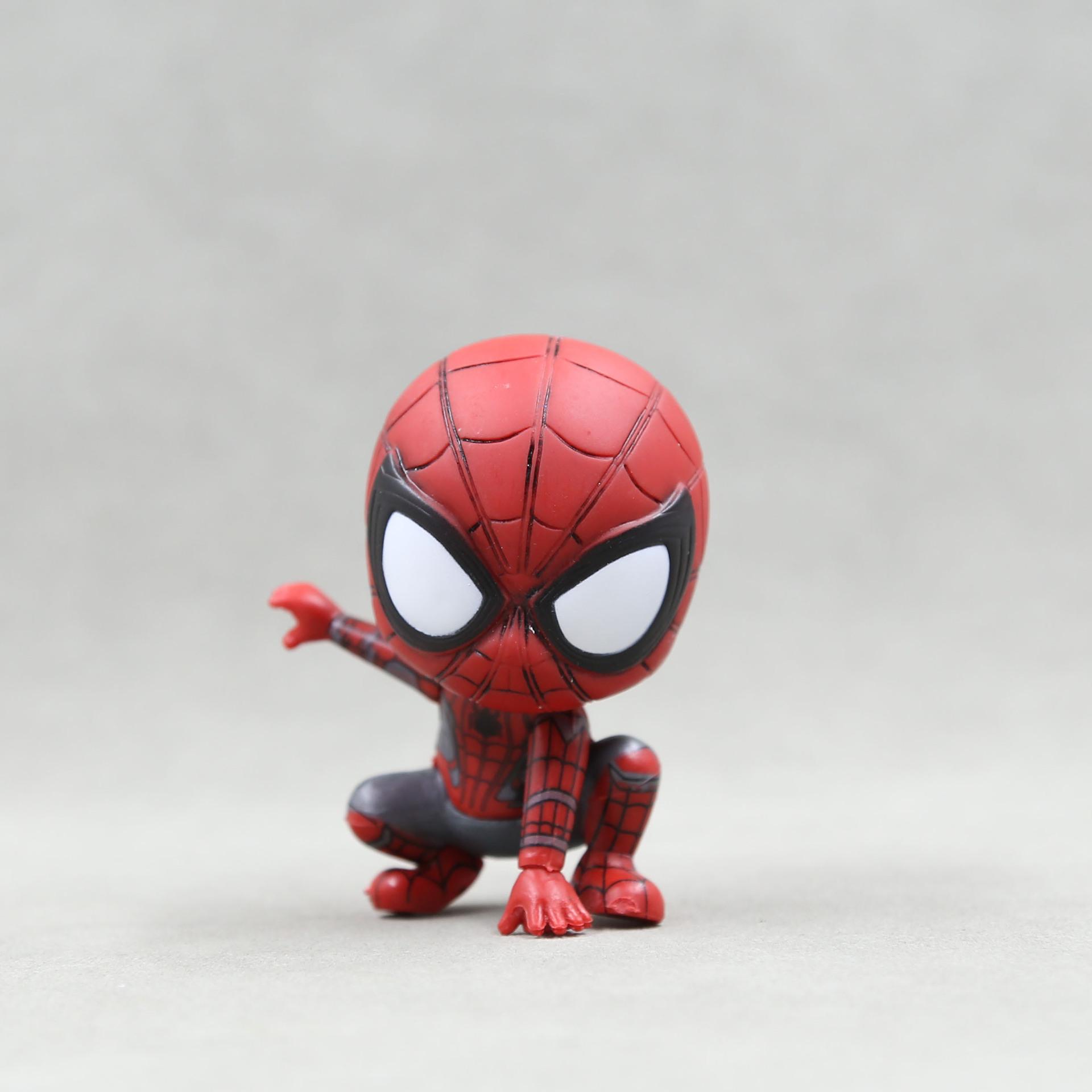 

Avengers Spider Man Cute Action Figurine Posture Anime Decoration Collection Figurine Plaything Model Ornaments Kids Gift 6-8CM