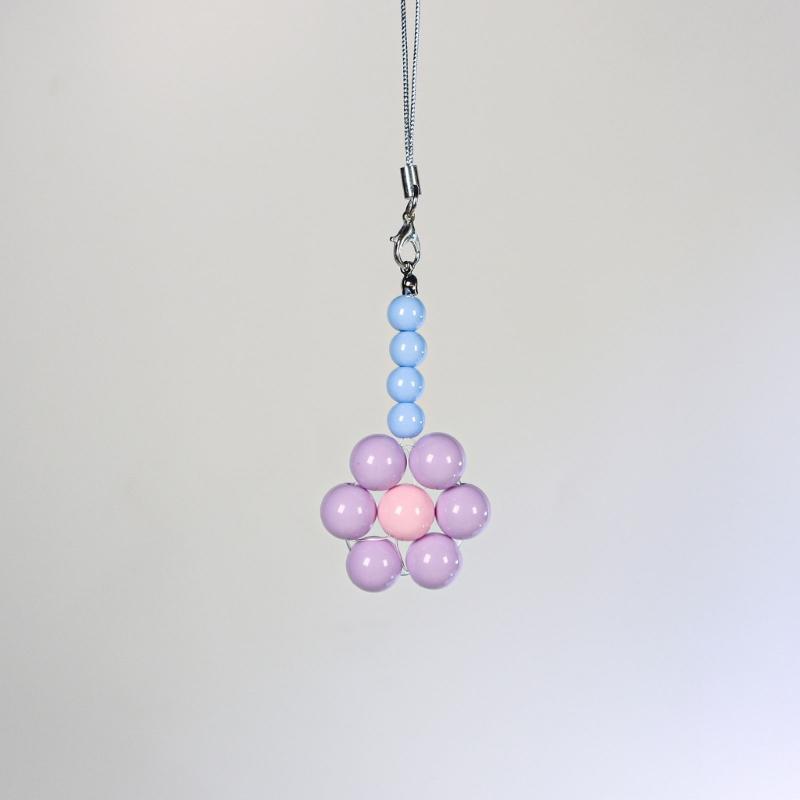 Sweet Phone Chain Strap Lanyard Colorful Bead Flower Pendant Phone Charm Hangings Decoration Cute Phone Accessories