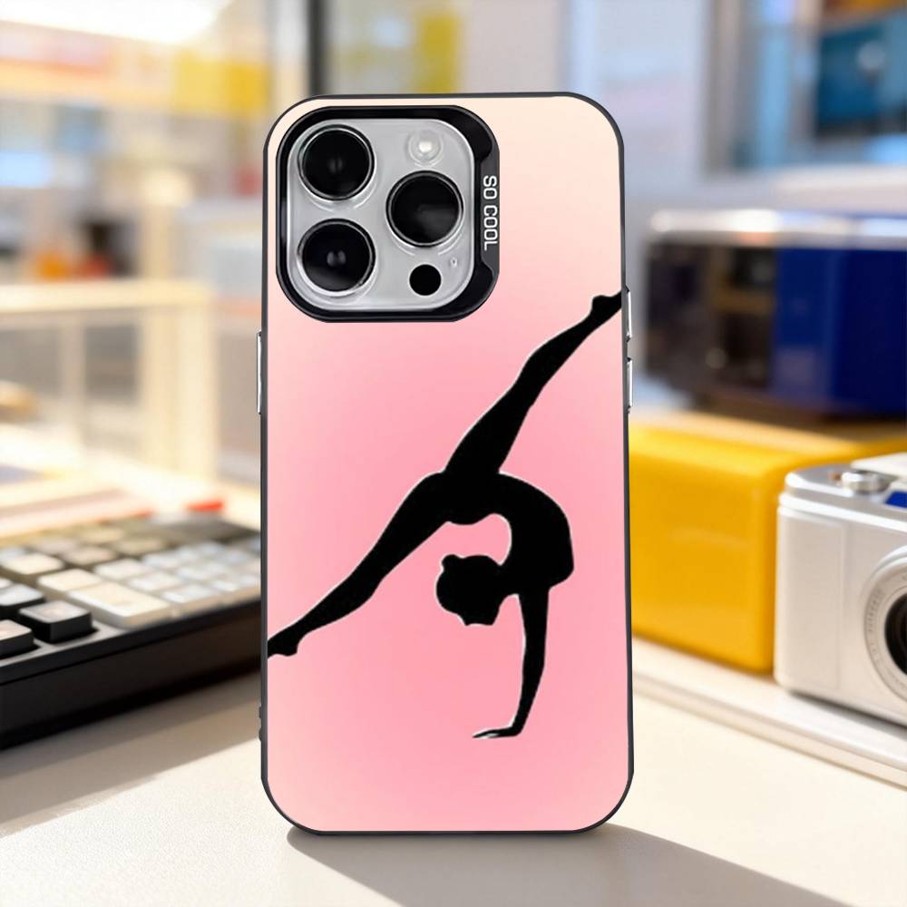 GYM Girl Gymnastic Phone Case For iPhone 17,16,15,14,13,12,11,Pro,XS,Max,Plus,Mini,SE4,E IMD Matte Black