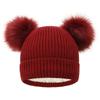 High Stretch Thick Beanie Warm Caps Women Pompom Hat Winter Hat Parent-child Hat