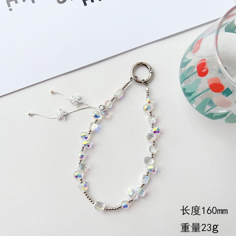 

Light Luxury High-End Water Drop Crystal Phone Chain Tassel Pendant Bag Decoration Accessories Keychain Pendant Jewelry 【White】Water Drop Cry