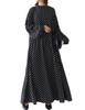Antiqua Long Dot Free Size Black Women's Dress, PK-00902, 05,