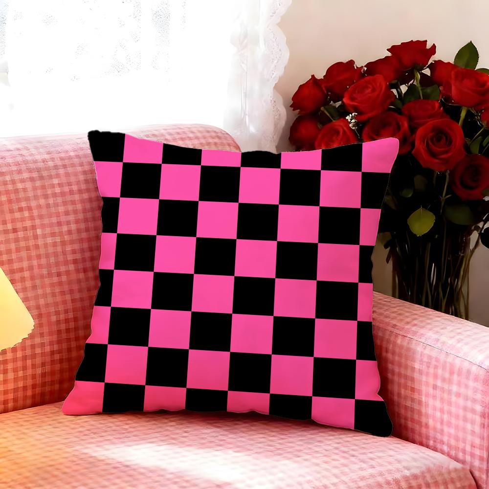 Stylish Black White Checkerboard Cushion Cover Premium Soft Pillowcase SkinFriendly MultiPurpose for Home Office Travel