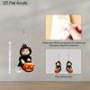 2D Flat 1Pair Halloween Wizard Robe Cat Earrings Fashion Jewelry Gift for Women Girls Female