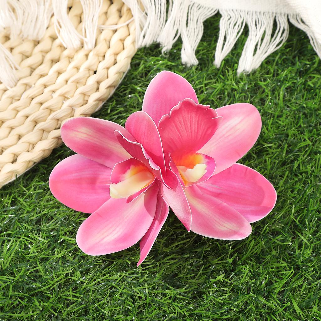 AWAYTR Kolorowa Orchidea Cymbidium Spinka do Włosów Kaczydziobowa Floralne Klipsy do Włosów Walentynkowe Nakrycie Głowy Akcesoria do Włosów Dziewczynki Prezent Festiwalowy