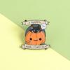 Pumpkin Head Ghost Witch Moon Cat Halloween Enamel Pins Round Insignia Brooches Backpacks Clothes Badge Lapel Pin Jewery Gifts F