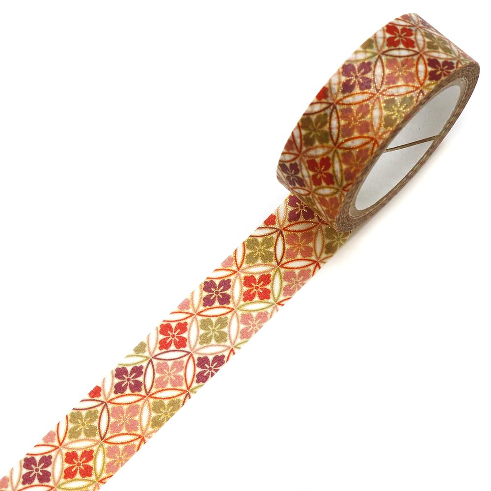 Kimono Beauty Masking Tape Shippo Hanabishi Pattern GR-3051