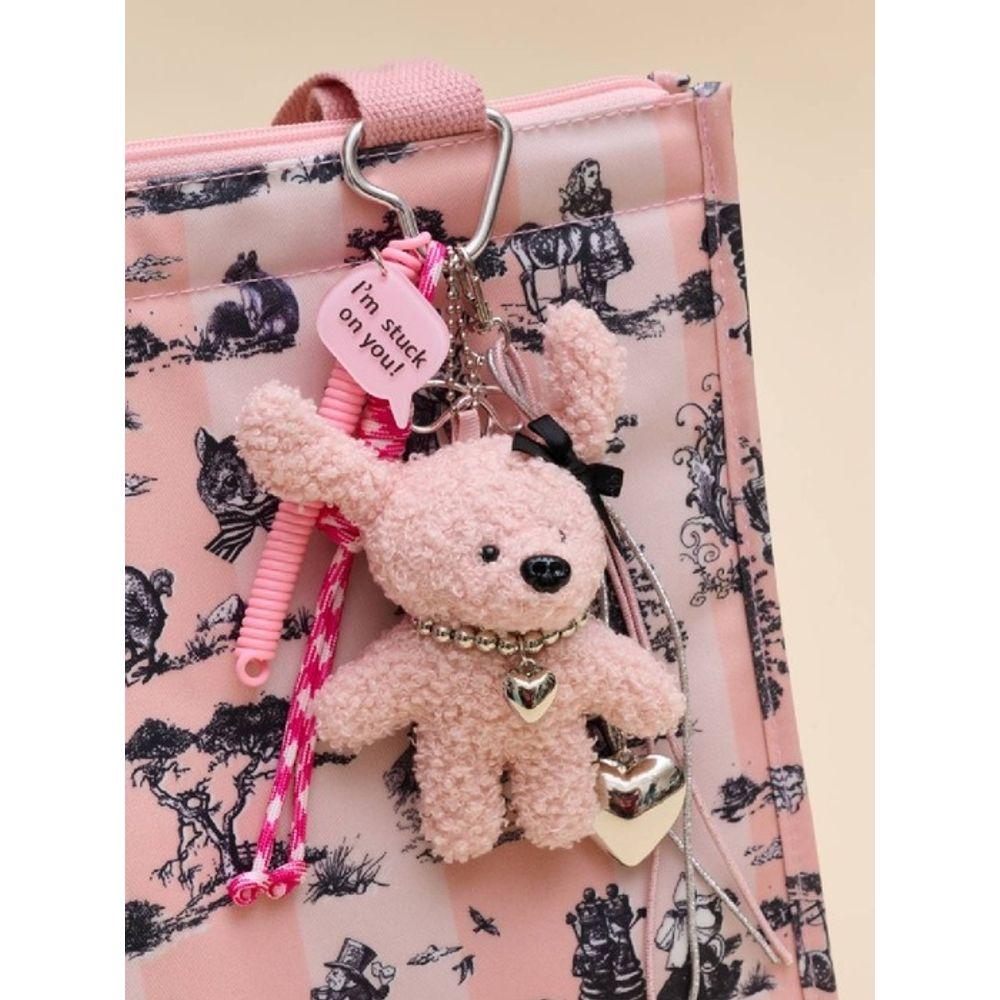 MOSSGARDEN1919 Bokku Bokku Character Keychain Pug Pug Pug Pug Puppy Keychain (Pink)