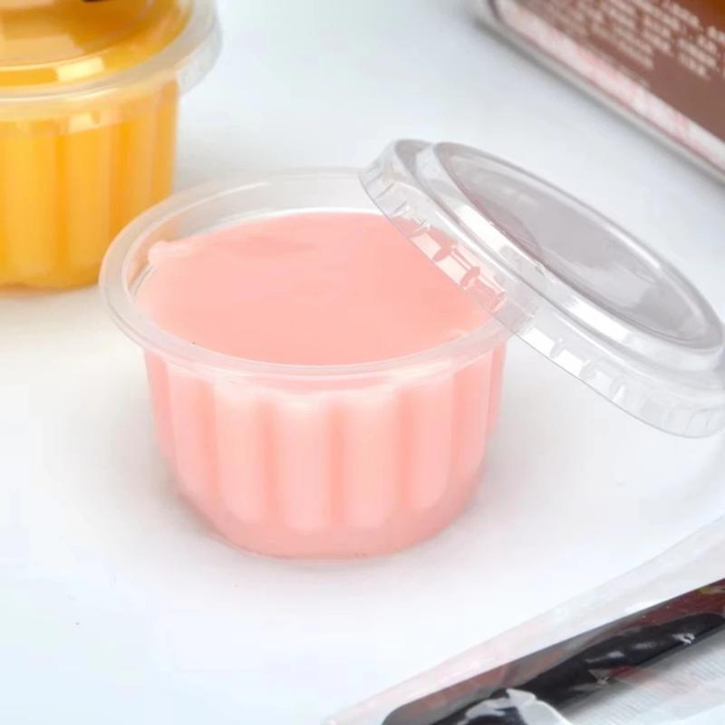 50Pcs Disposable Yogurt Cup With Lid 4Oz Party Plastic Cup 120Ml Dessert Mousse Cup Clear Disposable Pudding Cup Yogurt Cup