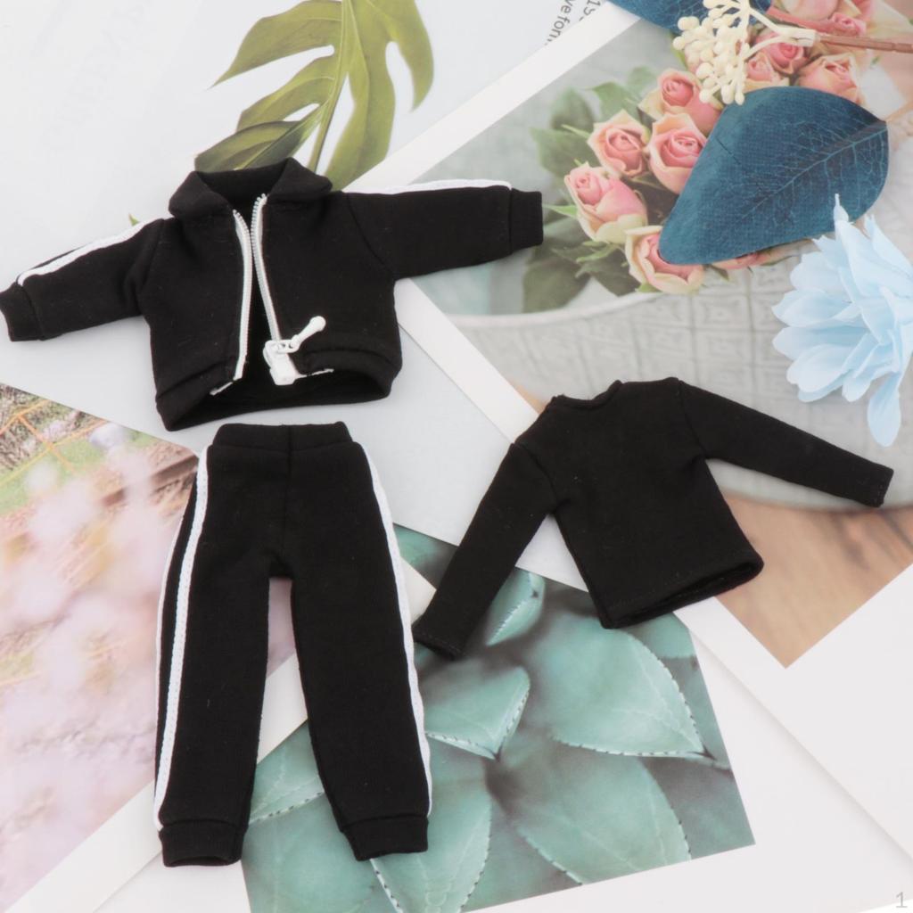 1/12 Male Action Figure Clothes Three Piece Set Base Shirt Pants Fashion Jacket Coat Miniature Men's