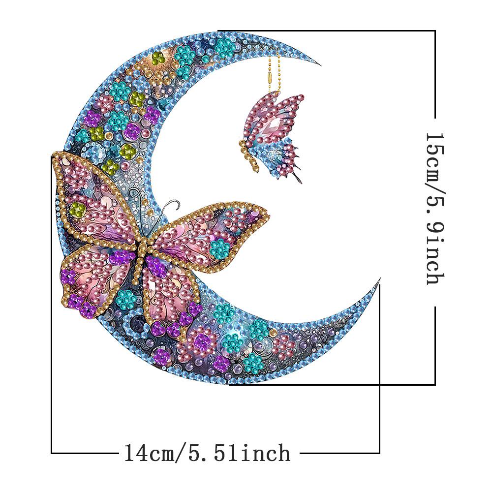 

5D DIY мультяшный рисунок, односторонняя неправильная форма, бабочка из кристаллов и бриллиантов, акрил, алмазная живопись, украшение ручной работы, подарок на день рождения 15x14cm