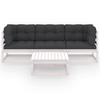 vidaXL 4-part. Garden Lounge Set with Pillows Made of Solid Pine Wood