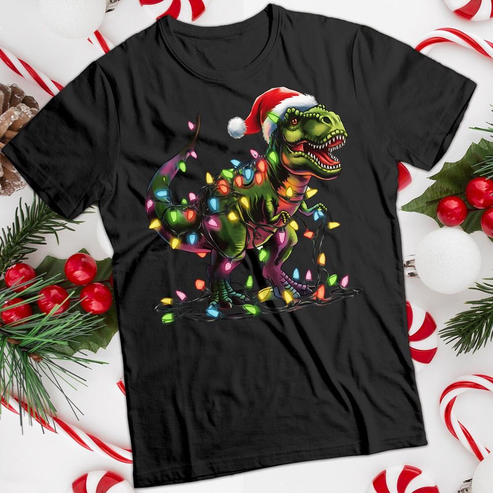 

Смешная уродливая мужская и женская рождественская футболка с динозавром #MC 2XL