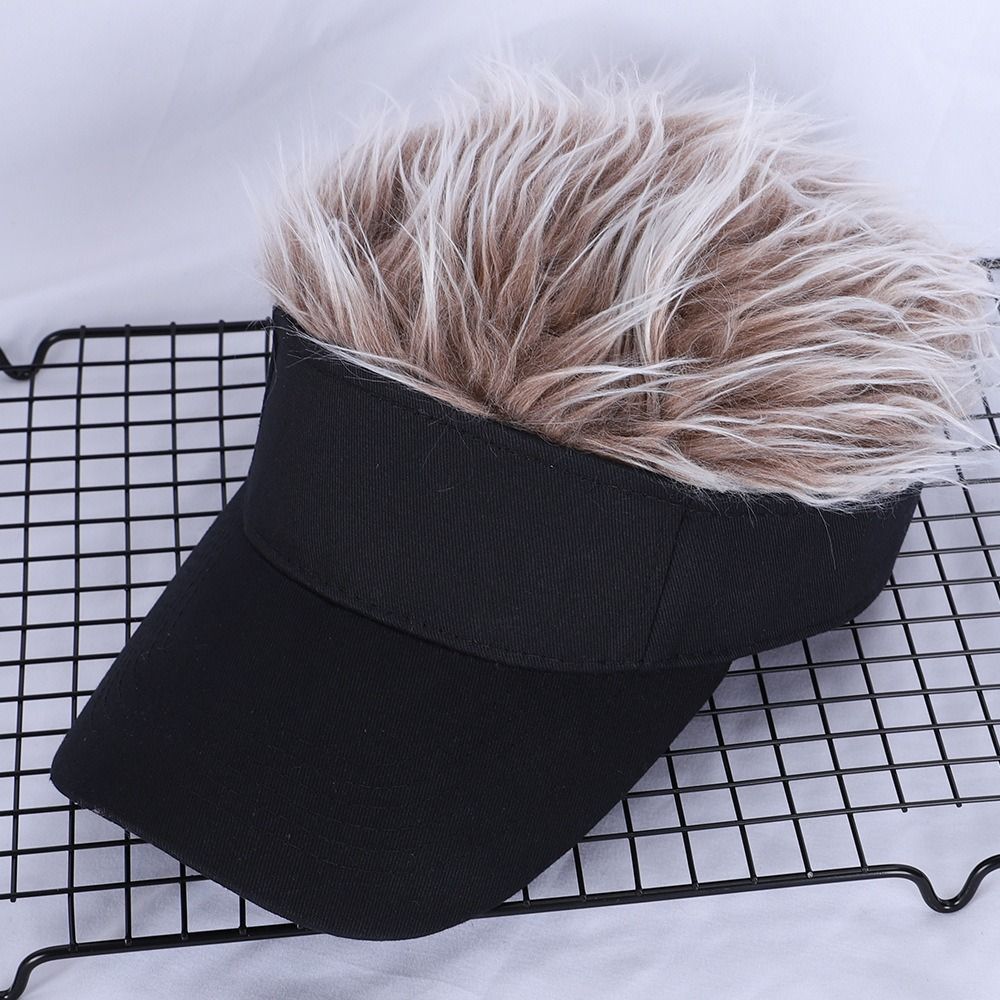 Fluffy Brown Wig Golf Baseball Cap Baseball Cap With Spiked Hairs Wig Fake Hair Hat Fun Toupee Hats