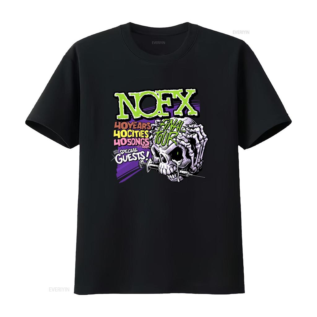 Vintage Nofx T-Shirt Final Tour 2023 Punk Rock Band 40 Jahre Städte Lieder Mit Speziellen Gästen vintage Gewaschenes Grafik-T-Shirt für Herren Weich