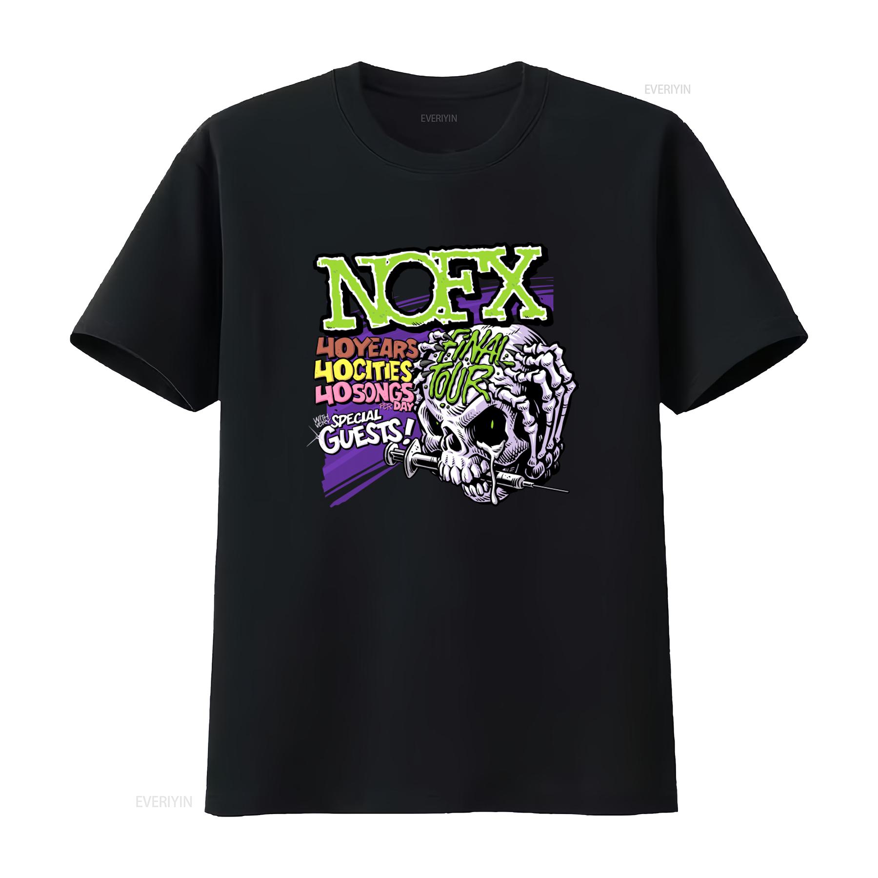 

Vintage Nofx T Shirt Final Tour 2023 Punk Rock Band 40 Years Cities Songs With Special Guests vintage Washed graphic homme Soft 4XL