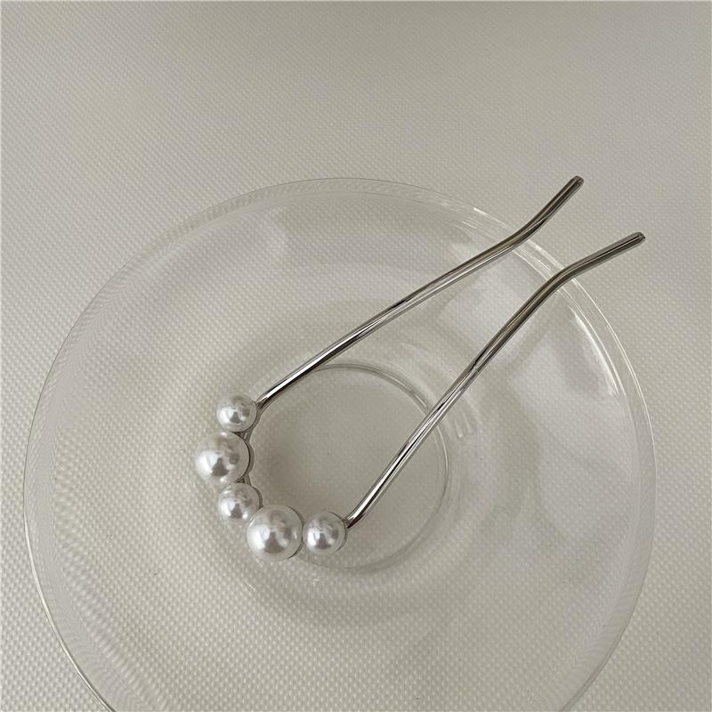 Fashion Hair Accessories Metal U Shape Hair Stick For Women Silver Gold Color Elegant Shell Enamel Hairpin Female Headwear Gifts